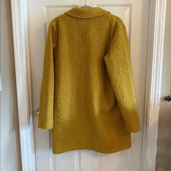 CHARLIE B Mustard women’s L boucle Sherpa button down coat pockets - Picture 4 of 5